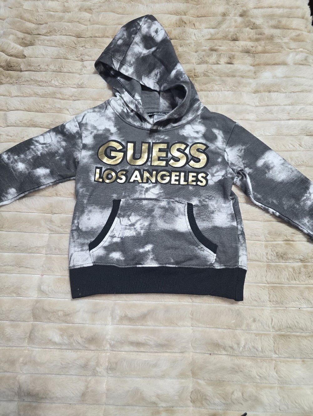 GUESS Kids Black & White Tie-Dye HoodieSize: 2T